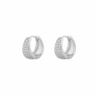 SNÖ OF SWEDEN - Brooklyn Oval Ring Earrings Silver/Clear thumbnail