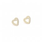 SNÖ OF SWEDEN - Connected Heart Earrings Gold/Clear thumbnail