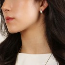 SNÖ OF SWEDEN - Brooklyn Oval Ring Earrings Gold/Clear thumbnail