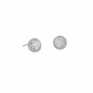 SNÖ OF SWEDEN - Lou Round Stone Earrings Silver/Clear  thumbnail