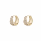 SNÖ OF SWEDEN - Brooklyn Oval Ring Earrings Gold/Clear thumbnail