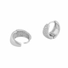 SNÖ OF SWEDEN - Brooklyn Oval Ring Earrings Silver/Clear thumbnail
