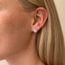SNÖ OF SWEDEN - Lou Round Stone Earrings Gold/Clear thumbnail