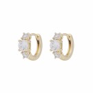 SNÖ OF SWEDEN - Jen Stone Ring Earrings Gold/Clear thumbnail