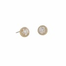 SNÖ OF SWEDEN - Lou Round Stone Earrings Gold/Clear thumbnail