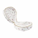 DARK Velvet Heart Jewellery Box Off White Butterfly Pattern  thumbnail