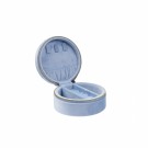 DARK Velvet Jewellery Box Round Light Blue thumbnail