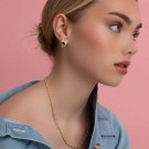 SNÖ OF SWEDEN - Gina Big Ring Earrings Plain Gold  thumbnail