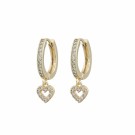 SNÖ OF SWEDEN - Valentina Round Earrings Gold/Clear thumbnail