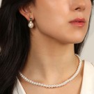 SNÖ OF SWEDEN - Sophie Small Necklace 42cm Silver/White thumbnail