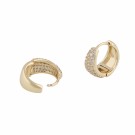 SNÖ OF SWEDEN - Brooklyn Oval Ring Earrings Gold/Clear thumbnail