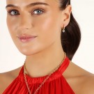 SNÖ OF SWEDEN - Valentina Round Earrings Gold/Clear thumbnail
