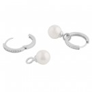 SNÖ OF SWEDEN - Core Pearl Earrings Silver/White thumbnail