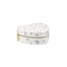 DARK Velvet Heart Jewellery Box Off White Butterfly Pattern  thumbnail
