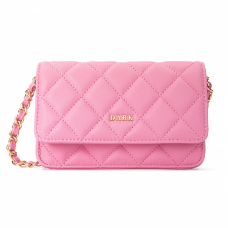 DARK Leather Quilted Mini Bag Bubblegum Pink