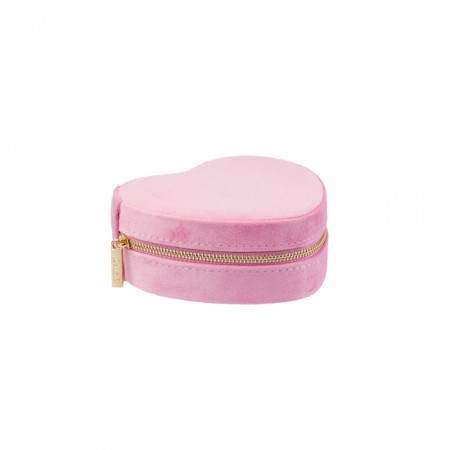 DARK Velvet Heart Jewellery Box Bubblegum Pink