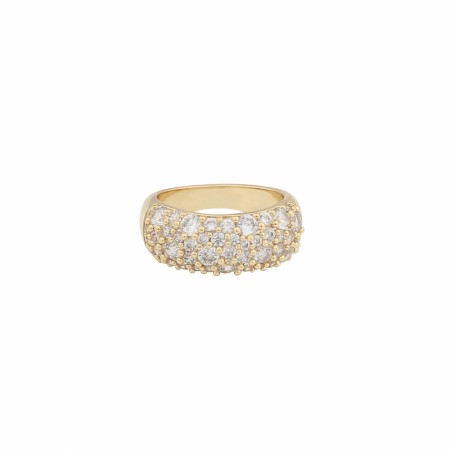 SNÖ OF SWEDEN - Rio Wide Stone Ring Gold/Clear Small